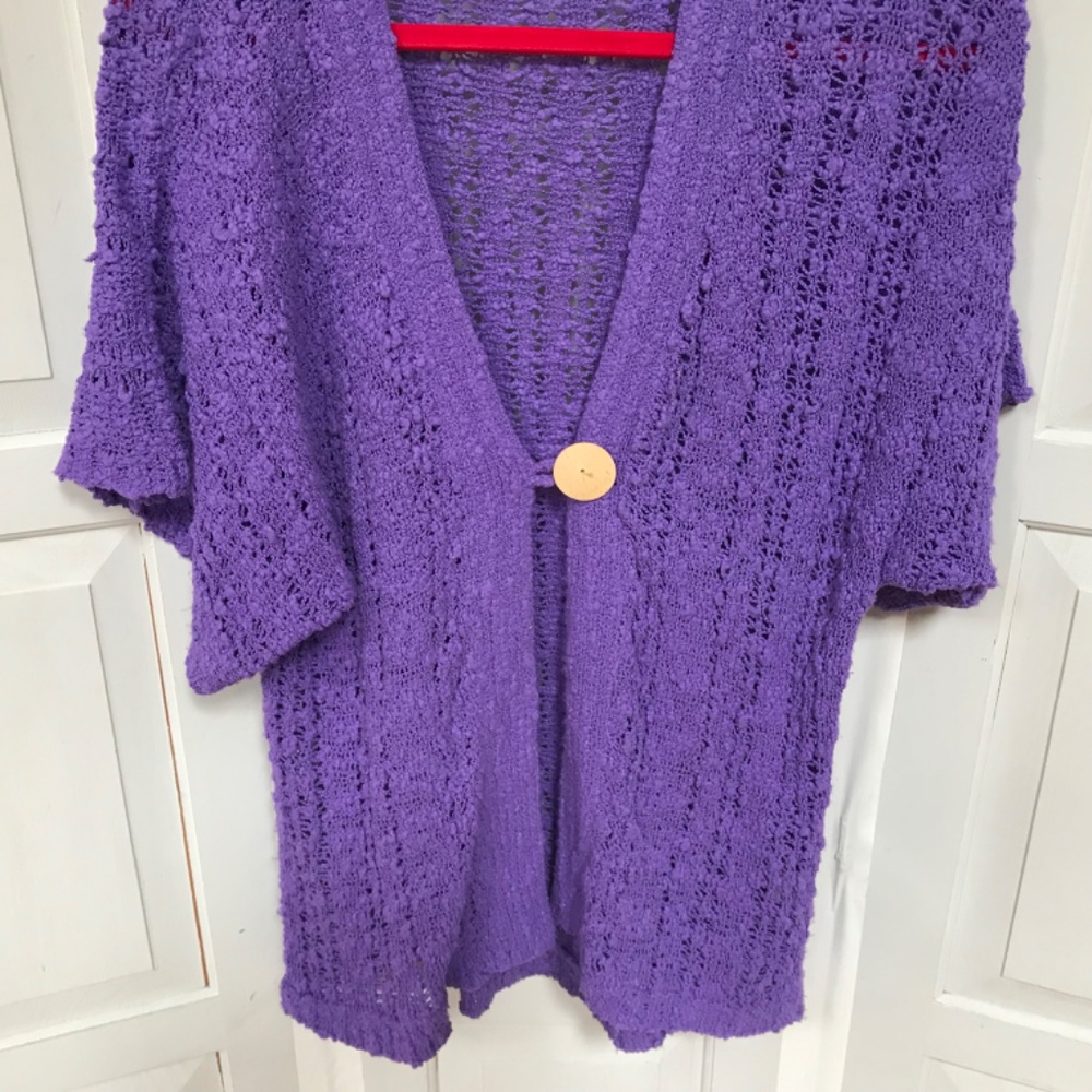 WindiRiver Purple Women's Soft Cardigan Sweater - Picture 8 of 16